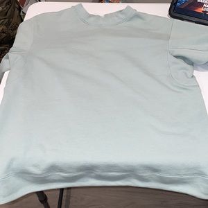 French Terry Oversize Long Sleeve Crew, silver blue, size M